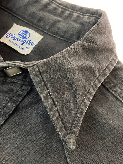 【中古品】【メンズ】 Wrangler ラングラー BLUEBELL 60S STUDS SHIRT BLACK 縦ベル スタッズ シャツ 長袖シャツ メンズ ウエスタンシャツ 146-250205-em-22-min サイズ：16 カラー：ブラック 万代Net店