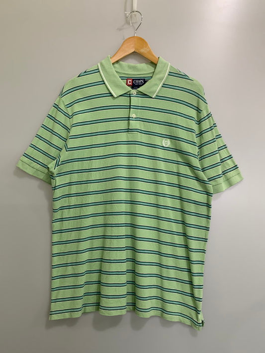 【中古品】【メンズ】 CHAPS チャップス BORDER SS POLO SHIRT ボーダーショートスリーブ ポロシャツ トップス 146-260409-SH-24-min サイズ：XL カラー：ライトグリーン 万代Net店