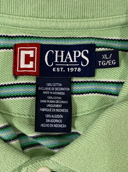 【中古品】【メンズ】 CHAPS チャップス BORDER SS POLO SHIRT ボーダーショートスリーブ ポロシャツ トップス 146-260409-SH-24-min サイズ：XL カラー：ライトグリーン 万代Net店