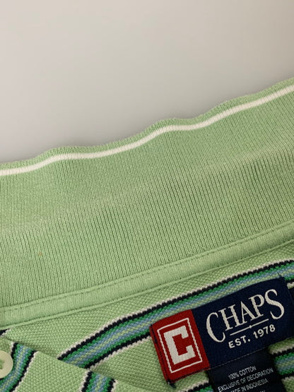 【中古品】【メンズ】 CHAPS チャップス BORDER SS POLO SHIRT ボーダーショートスリーブ ポロシャツ トップス 146-260409-SH-24-min サイズ：XL カラー：ライトグリーン 万代Net店