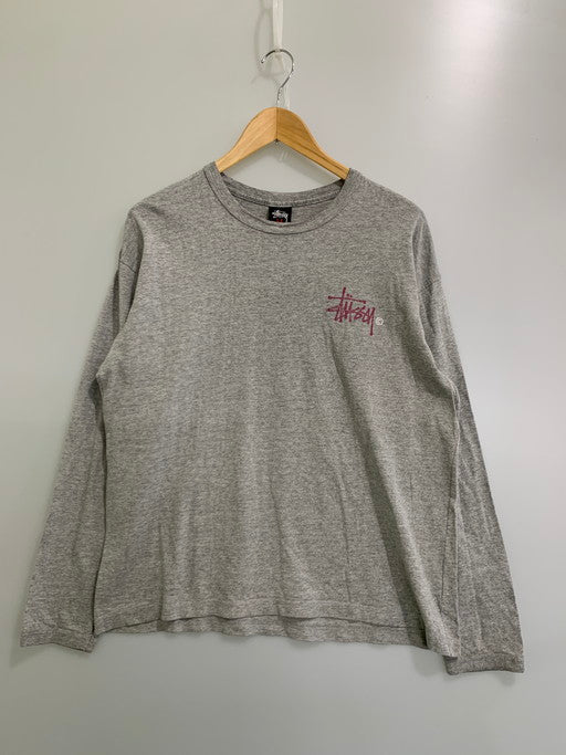 【中古品】【メンズ】 STUSSY ステューシー 00S メキシコ製 LOGO LS TEE ロゴTシャツ トップス 142-250209-ks-53-min サイズ：M カラー：グレー 万代Net店