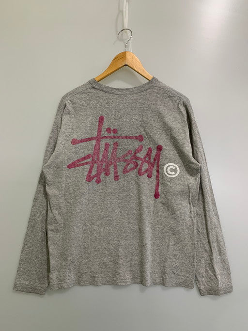 【中古品】【メンズ】 STUSSY ステューシー 00S メキシコ製 LOGO LS TEE ロゴTシャツ トップス 142-250209-ks-53-min サイズ：M カラー：グレー 万代Net店