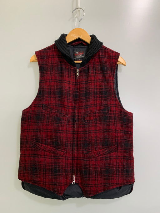 【中古品】【メンズ】 WOOLRICH ウールリッチ 50S復刻 WOOL CHECK DOWN VEST ウールチェックダウンベスト 146-250209-ks-48-min サイズ：M カラー：レッド 万代Net店