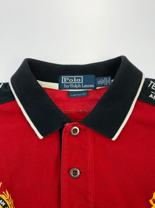 【中古品】【メンズ】 RALPH LAUREN ラルフローレン RALPH LAUREN RACING POLO SHIRT レーシング ポロ シャツ 半袖トップス 147-250221-me-18-min サイズ：XL カラー：レッド/ブラック 万代Net店