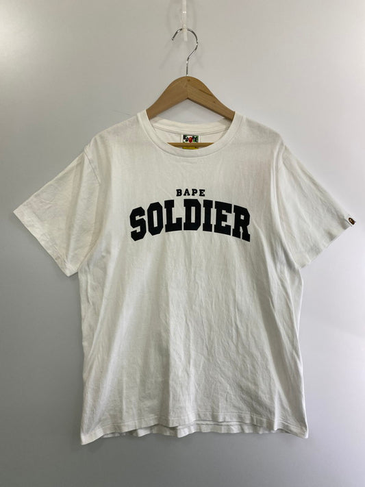 【中古品】【メンズ】 A BATHING APE アベイシングエイプ BAPE SOLDIER TEE 半袖Tシャツ トップス 142-250209-ks-36-min サイズ：M カラー：ホワイト 万代Net店