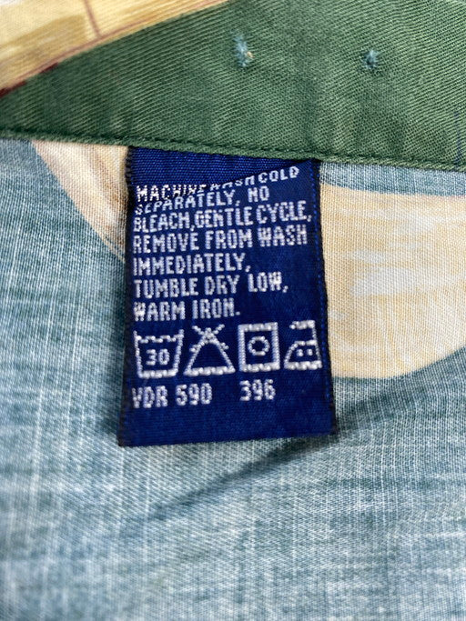 【中古品】【メンズ】 NAUTICA ノーティカ YACHT ALL OVER GRAPHIC SHIRT ヨット オールオーバー グラフィック プリント シャツ 長袖トップス 146-250221-me-16-min サイズ：XL カラー：グリーン系 万代Net店