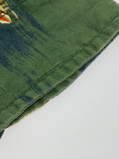 【中古品】【メンズ】 NAUTICA ノーティカ YACHT ALL OVER GRAPHIC SHIRT ヨット オールオーバー グラフィック プリント シャツ 長袖トップス 146-250221-me-16-min サイズ：XL カラー：グリーン系 万代Net店