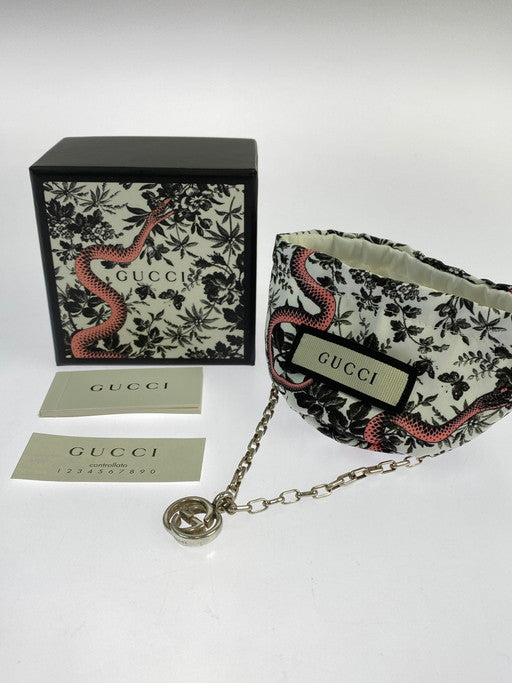 【中古品】【メンズ/レディース】 GUCCI グッチ 190484 J8400 8106 インターロッキングG ネックレス アクセサリー 182-250216-AS-23-min カラー：シルバー 万代Net店