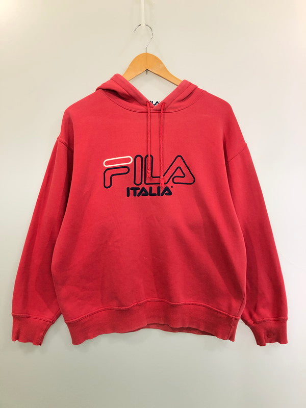 【現状渡し品】【メンズ】 FILA フィラ 90S LOGO HOODIE ロゴフーディ 146-260423-zi-10-min カラー：レッド系 万代Net店