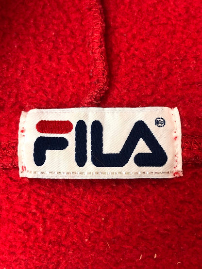 【現状渡し品】【メンズ】 FILA フィラ 90S LOGO HOODIE ロゴフーディ 146-260423-zi-10-min カラー：レッド系 万代Net店