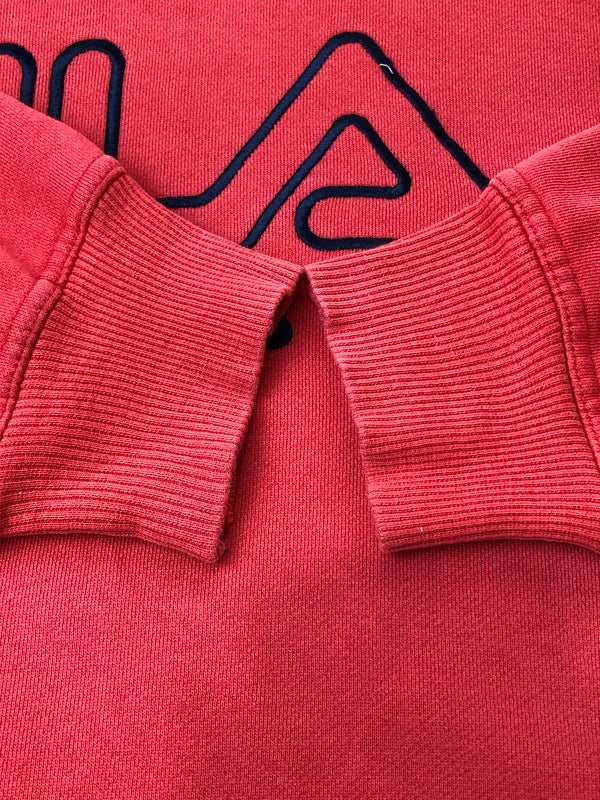 【現状渡し品】【メンズ】 FILA フィラ 90S LOGO HOODIE ロゴフーディ 146-260423-zi-10-min カラー：レッド系 万代Net店
