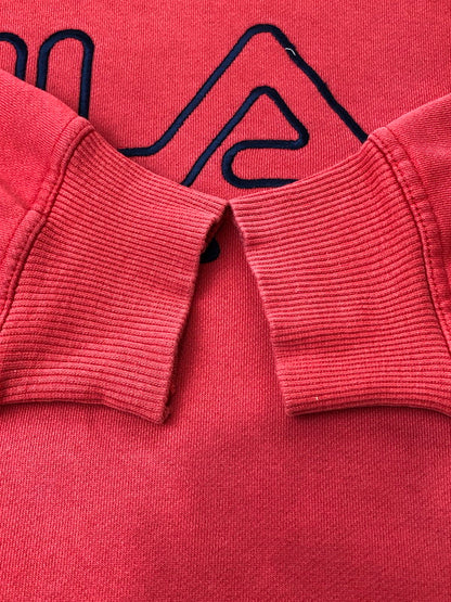 【現状渡し品】【メンズ】 FILA フィラ 90S LOGO HOODIE ロゴフーディ 146-260423-zi-10-min カラー：レッド系 万代Net店