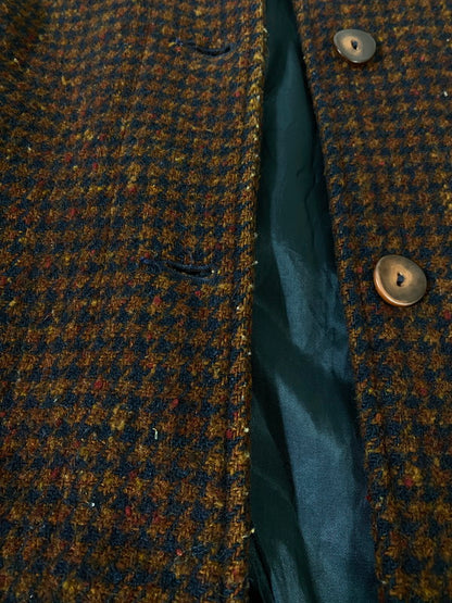 【現状渡し品】【レディース】 L.L.BEAN エルエルビーン 70S-80S USA製 千鳥格子 ロングコート 70年代 80年代 D614 ヴィンテージ アウター 169-260918-hu-30-min サイズ：S カラー：ブラウン/ブラック（千鳥格子） 万代Net店