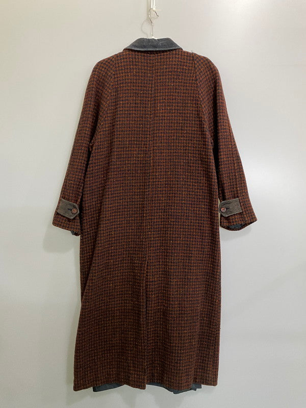 【現状渡し品】【レディース】 L.L.BEAN エルエルビーン 70S-80S USA製 千鳥格子 ロングコート 70年代 80年代 D614 ヴィンテージ アウター 169-260918-hu-30-min サイズ：S カラー：ブラウン/ブラック（千鳥格子） 万代Net店