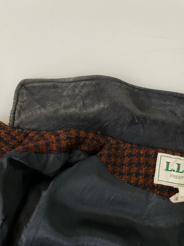 【現状渡し品】【レディース】 L.L.BEAN エルエルビーン 70S-80S USA製 千鳥格子 ロングコート 70年代 80年代 D614 ヴィンテージ アウター 169-260918-hu-30-min サイズ：S カラー：ブラウン/ブラック（千鳥格子） 万代Net店
