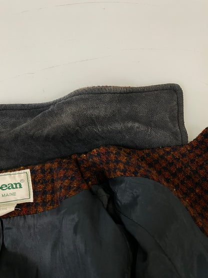 【現状渡し品】【レディース】 L.L.BEAN エルエルビーン 70S-80S USA製 千鳥格子 ロングコート 70年代 80年代 D614 ヴィンテージ アウター 169-260918-hu-30-min サイズ：S カラー：ブラウン/ブラック（千鳥格子） 万代Net店