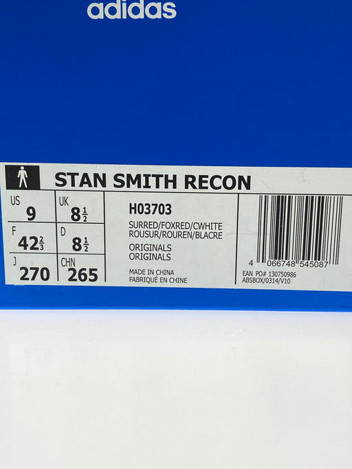 【中古美品】【メンズ】 adidas アディダス JH03703 STAN SMITH RECON 靴 シューズ スニーカー 161-250218-AS-17-min サイズ：27cm カラー：レッド系 万代Net店