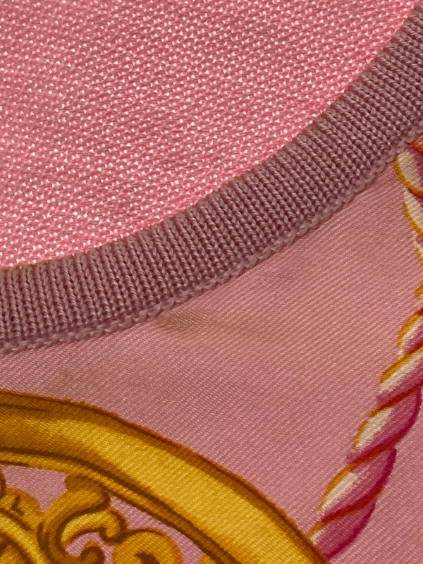 【中古品】【レディース】 CELINE セリーヌ S/S CUT AND SEW シルク ニット ショートスリーブ カットソー 半袖 トップス 170-250212-yn-04-min サイズ：44 カラー：ピンク 万代Net店