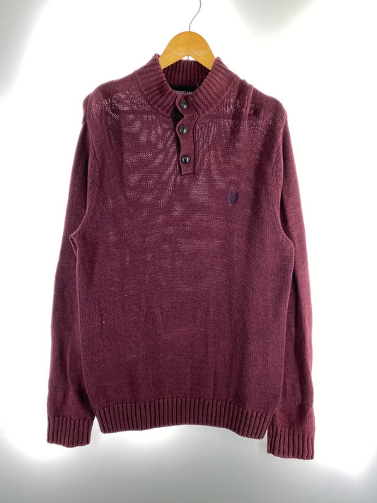 【現状渡し品】【メンズ】 CHAPS チャップス エルボーパッチ LS COTTON KNIT ロングスリーブ コットンニット メンズ トップス 146-260617-KS-23-min サイズ：L カラー：ボルドー 万代Net店