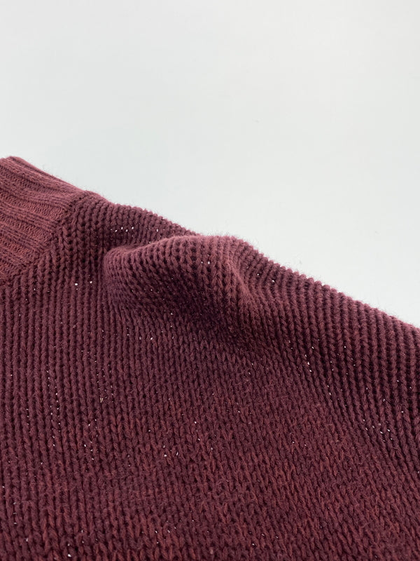 【現状渡し品】【メンズ】 CHAPS チャップス エルボーパッチ LS COTTON KNIT ロングスリーブ コットンニット メンズ トップス 146-260617-KS-23-min サイズ：L カラー：ボルドー 万代Net店
