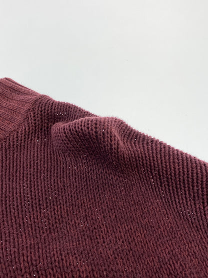 【現状渡し品】【メンズ】 CHAPS チャップス エルボーパッチ LS COTTON KNIT ロングスリーブ コットンニット メンズ トップス 146-260617-KS-23-min サイズ：L カラー：ボルドー 万代Net店