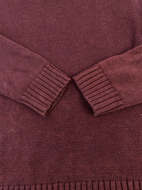 【現状渡し品】【メンズ】 CHAPS チャップス エルボーパッチ LS COTTON KNIT ロングスリーブ コットンニット メンズ トップス 146-260617-KS-23-min サイズ：L カラー：ボルドー 万代Net店
