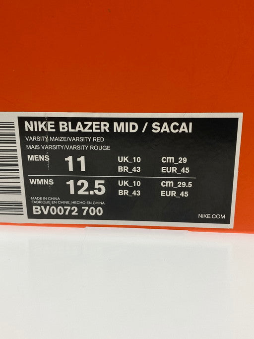 【中古美品】【メンズ】  NIKE×SACAI ナイキ × サカイ BV0072-700 BLAZER MID SACAI  VARSITY MAIZE 靴 シューズ スニーカー 160-250216-AS-12-min サイズ：29cm カラー：イエロー/ネイビー系 万代Net店