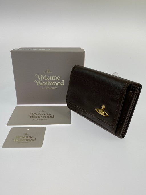 【中古品】【レディース】 Vivienne Westwood ヴィヴィアンウエストウッド 3318M1J3 三つ折り コンパクト財布 201-250216-AS-32-min カラー：ブラウン 万代Net店