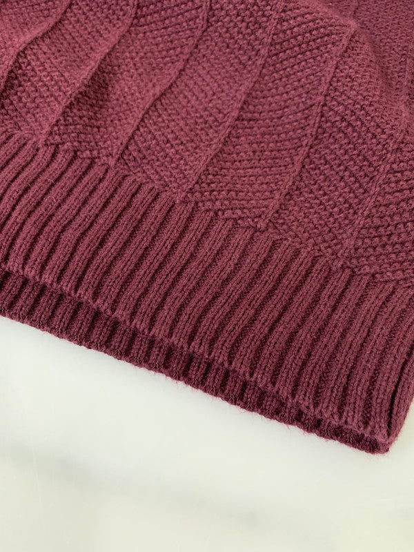 【中古品】【メンズ】 CHAPS チャップス POLO RALPH LAUREN ラルフローレン LS COTTON KNIT ロングスリーブ コットンニット トップス 146-260409-SH-25-min サイズ：L カラー：ワインレッド 万代Net店