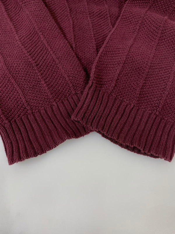 【中古品】【メンズ】 CHAPS チャップス POLO RALPH LAUREN ラルフローレン LS COTTON KNIT ロングスリーブ コットンニット トップス 146-260409-SH-25-min サイズ：L カラー：ワインレッド 万代Net店