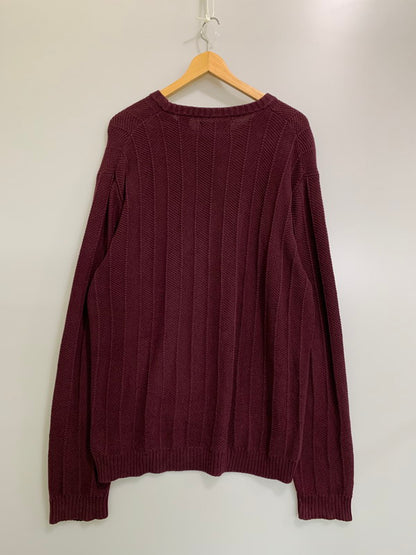 【中古品】【メンズ】 CHAPS チャップス POLO RALPH LAUREN ラルフローレン LS COTTON KNIT ロングスリーブ コットンニット トップス 146-260409-SH-25-min サイズ：L カラー：ワインレッド 万代Net店