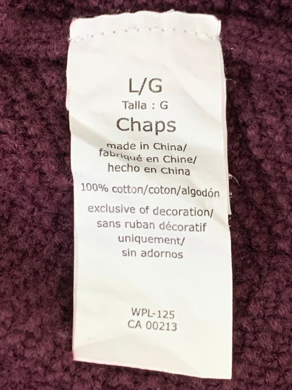 【中古品】【メンズ】 CHAPS チャップス POLO RALPH LAUREN ラルフローレン LS COTTON KNIT ロングスリーブ コットンニット トップス 146-260409-SH-25-min サイズ：L カラー：ワインレッド 万代Net店