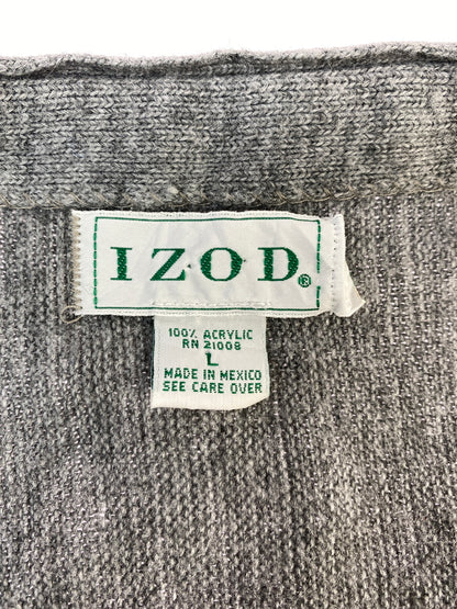 【現状渡し品】【メンズ】 IZOD アイゾッド メキシコ製 LS ACRYLIC CARDIGAN ロングスリーブ アクリル カーディガン メンズ トップス 146-260617-KS-26-min サイズ：L カラー：グレー 万代Net店