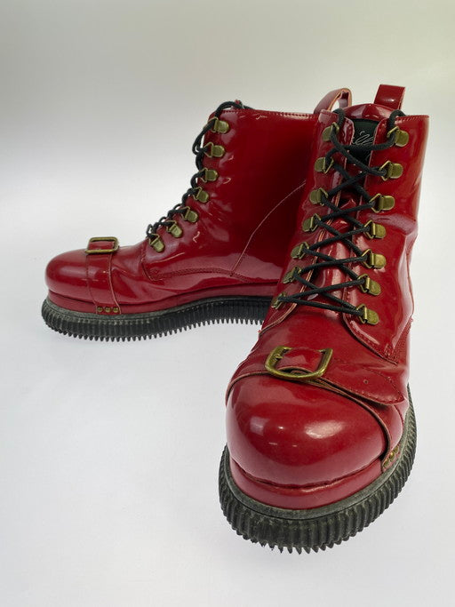 【中古品】【メンズ】  MILK BOY ミルクボーイ BUCKLE BOOTS 靴 シューズ ブーツ 165-250218-AS-35-min カラー：レッド 万代Net店