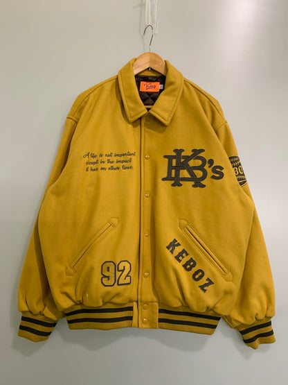 【中古品】【メンズ】  KEBOZ MELTON VARSITY JACKET ケボズ ウールメルトン バーシティジャケット アウター 142-250212-yn-28-min サイズ：L カラー：マスタード 万代Net店