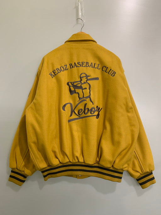 【中古品】【メンズ】  KEBOZ MELTON VARSITY JACKET ケボズ ウールメルトン バーシティジャケット アウター 142-250212-yn-28-min サイズ：L カラー：マスタード 万代Net店