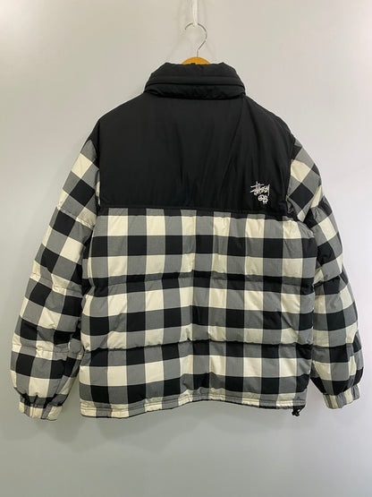 【中古品】【メンズ】  OLD STUSSY オールドステューシー BLOCK CHECK DOWN JACKET ダウンジャケット 142-250215-ks-47-min サイズ：L カラー：ブラック/ホワイト 万代Net店