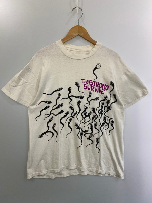 【現状渡し品】【メンズ】  USED 90S  STRONG SURVIVE TEE 半袖Tシャツ トップス 146-250215-ks-49-min サイズ：不明 カラー：ホワイト 万代Net店