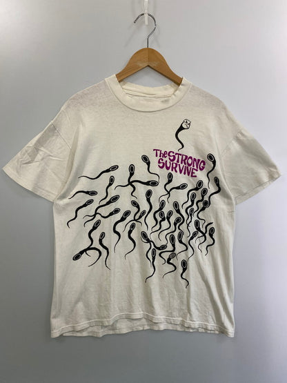 【現状渡し品】【メンズ】  USED 90S  STRONG SURVIVE TEE 半袖Tシャツ トップス 146-250215-ks-49-min サイズ：不明 カラー：ホワイト 万代Net店