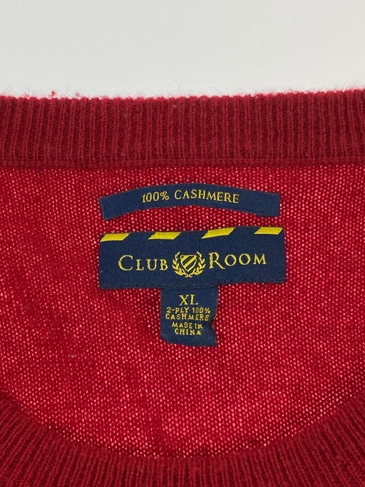 【中古品】【メンズ】  CLUB ROOM クラブルーム CASHMERE KNIT カシミア ニット トップス 146-250221-me-11-min サイズ：XL カラー：レッド 赤 万代Net店