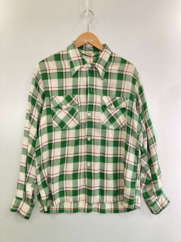 【現状渡し品】【メンズ】 BOND ボンド 60S L S CHECK SHIRT チェックシャツ トップス 146-250215-ks-05-min サイズ：M カラー：グリーン系 万代Net店