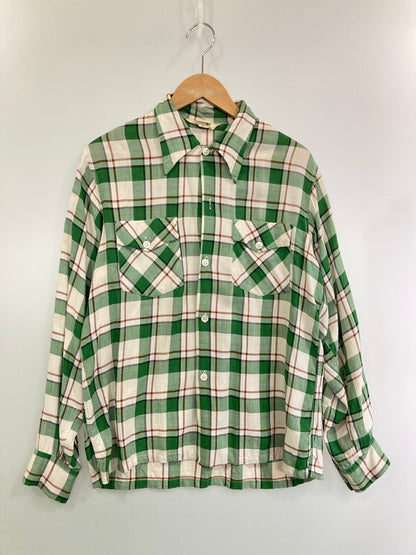 【現状渡し品】【メンズ】 BOND ボンド 60S L S CHECK SHIRT チェックシャツ トップス 146-250215-ks-05-min サイズ：M カラー：グリーン系 万代Net店