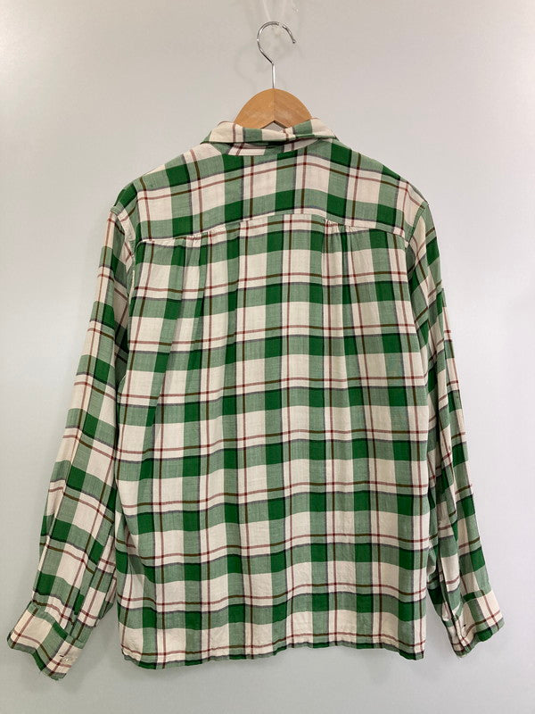 【現状渡し品】【メンズ】 BOND ボンド 60S L S CHECK SHIRT チェックシャツ トップス 146-250215-ks-05-min サイズ：M カラー：グリーン系 万代Net店