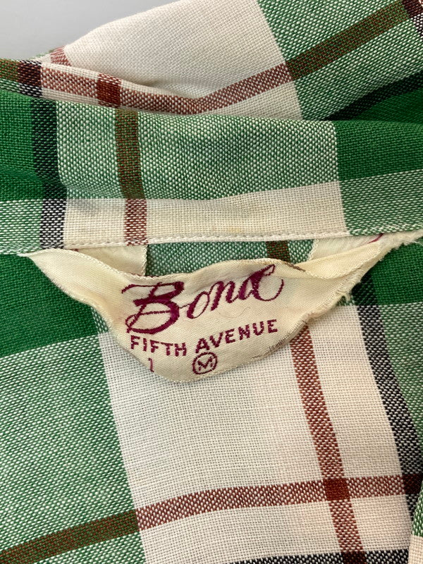 【現状渡し品】【メンズ】 BOND ボンド 60S L S CHECK SHIRT チェックシャツ トップス 146-250215-ks-05-min サイズ：M カラー：グリーン系 万代Net店