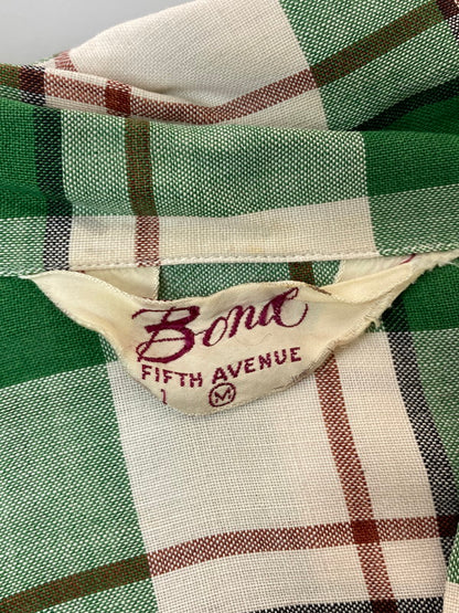 【現状渡し品】【メンズ】 BOND ボンド 60S L S CHECK SHIRT チェックシャツ トップス 146-250215-ks-05-min サイズ：M カラー：グリーン系 万代Net店