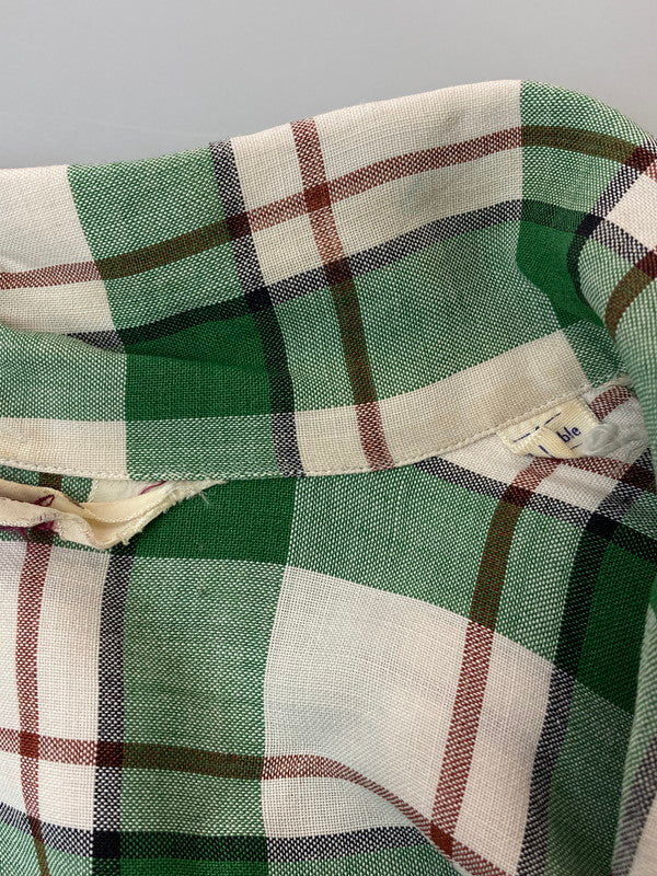 【現状渡し品】【メンズ】 BOND ボンド 60S L S CHECK SHIRT チェックシャツ トップス 146-250215-ks-05-min サイズ：M カラー：グリーン系 万代Net店