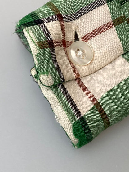 【現状渡し品】【メンズ】 BOND ボンド 60S L S CHECK SHIRT チェックシャツ トップス 146-250215-ks-05-min サイズ：M カラー：グリーン系 万代Net店