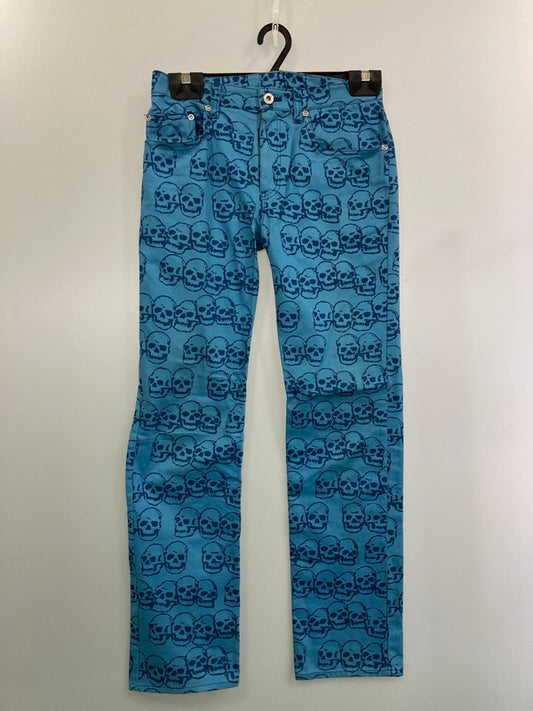 【中古品】【メンズ】  HYSTERIC GLAMOUR ヒステリックグラマー 3AP-2582 90S　SKULL PRINT PANT スカルプリントパンツ 151-250215-ks-55-min サイズ：M カラー：ブルー 万代Net店