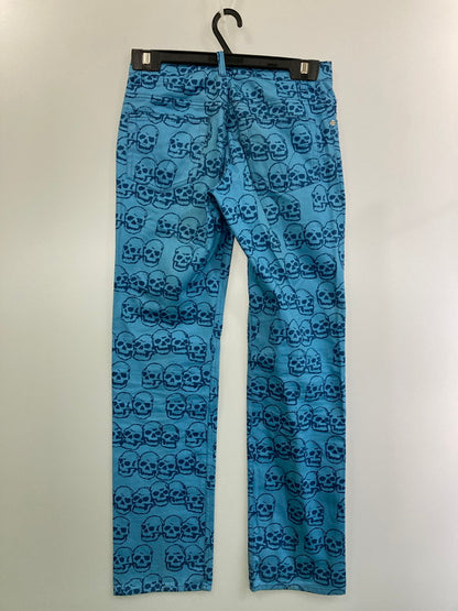 【中古品】【メンズ】  HYSTERIC GLAMOUR ヒステリックグラマー 3AP-2582 90S　SKULL PRINT PANT スカルプリントパンツ 151-250215-ks-55-min サイズ：M カラー：ブルー 万代Net店