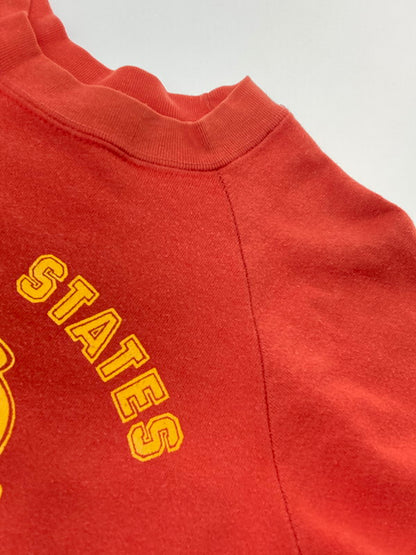 【中古品】【メンズ】  USED UNITED STATES MARINE CORPS S S SWEATSHIRT 半袖Tシャツ ベイサイド プリントTシャツ 半袖 146-250219-em-31-min サイズ：L カラー：レッド 万代Net店